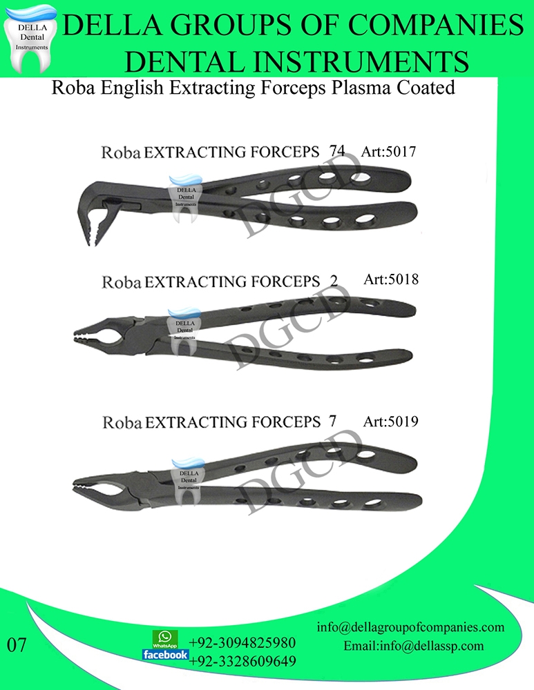 Roba English Extracting Forceps Plasma Coated